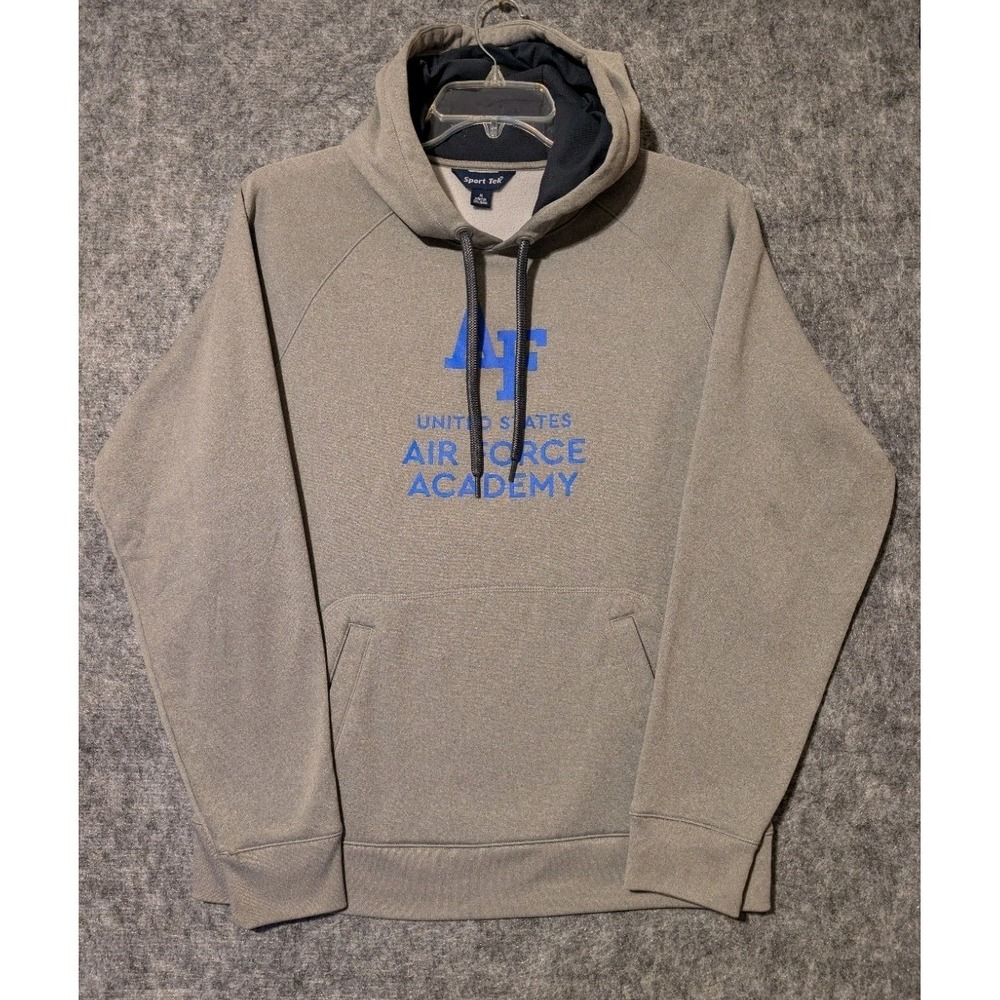 Sport-Tek Hoodie Men Medium Gray US Air Force Academy Pullover Sweatshirt